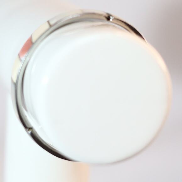 Hinged Cuff Bracelet Mother Of Pearl Shades Of Beige To Blush - Picture 4 of 11